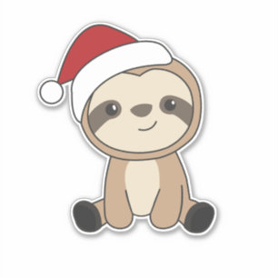 Adesivo Sloth Christmas Snow Winter Animals Sloths Classic