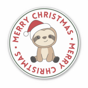 Adesivo Sloth Christmas Snow Winter Animals Sloths Sticker
