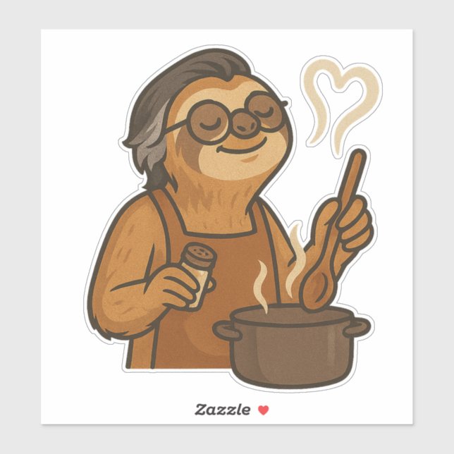 Adesivo Sloth Cook (Folha)