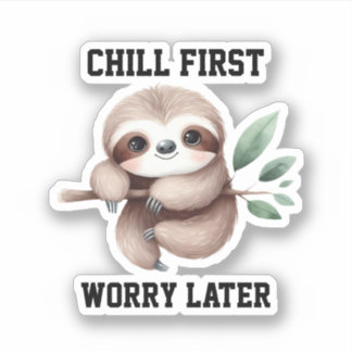 Adesivo Sloth Hanging on Tree Branch Sticker