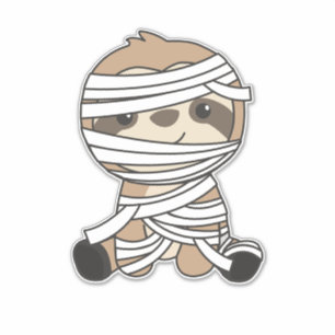 Adesivo Sloth Mummy Pumpkin Sloths Happy Halloween