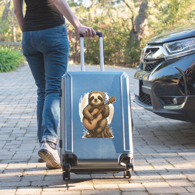 Adesivo Sloth Playing Guitar (Mala Insitu)