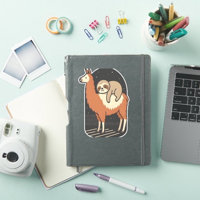 Adesivo Sloth Riding Lama (Capa para iPad)