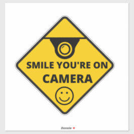 Adesivo Smile You're On Camera Sign, Video Surveillance