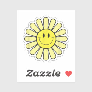 Adesivo Smilha amarela Camisa Flor com face amarela dos an