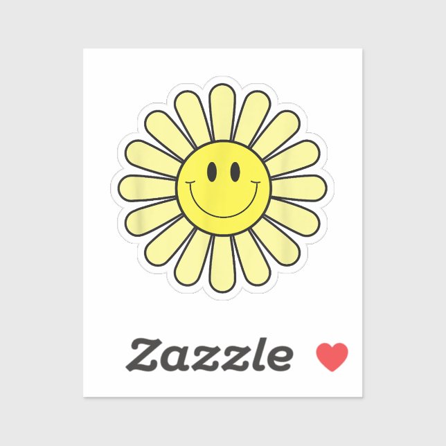 Adesivo Smilha amarela Camisa Flor com face amarela dos an (Folha)