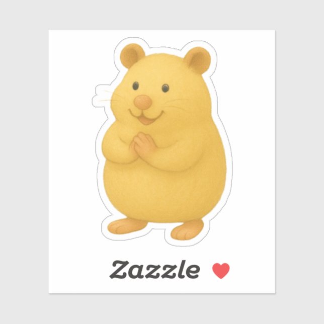 Adesivo Smiling Cream Hamster Sticker (Folha)