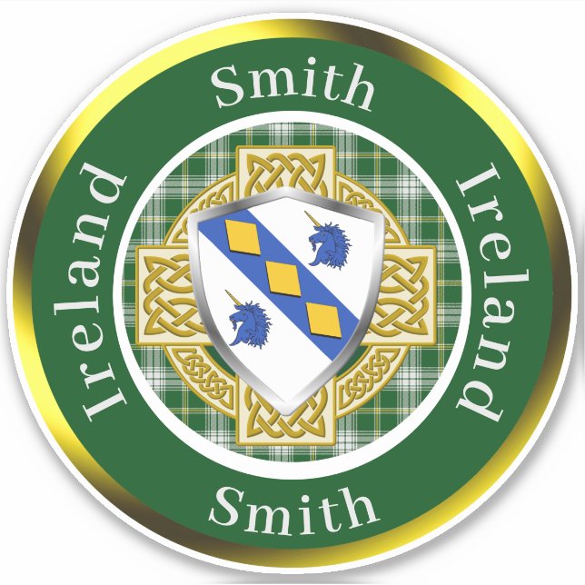 Adesivo Smith Irish Shield/Celtic Cross Personalizado (Frente)