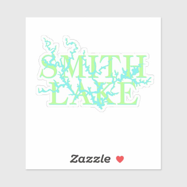 Adesivo Smith Lake Map Blue e Green Sticker (Folha)