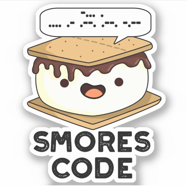 Adesivo Smores Code Engraçado Comida Pun (Frente)