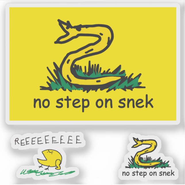 Adesivo Snekright gadsden flag parody meme no step on snek (Frente)