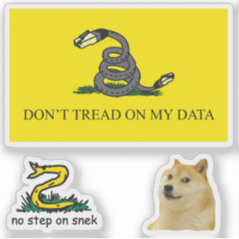 Adesivo Snekright gadsden flag parody memes x6