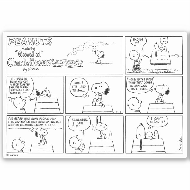 Adesivo Snoopy & Charlie Brown | Inglês Muffin (Frente)