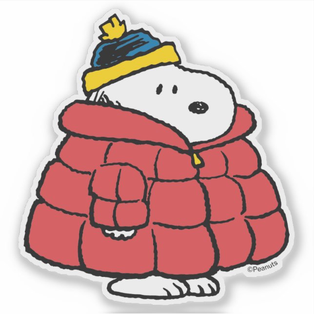 Adesivo Snoopy Winter in Puffer Coat Sticker (Frente)