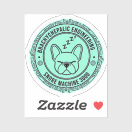 Adesivo Snore Machine 3000 French Bulldog Tech Funny Dog