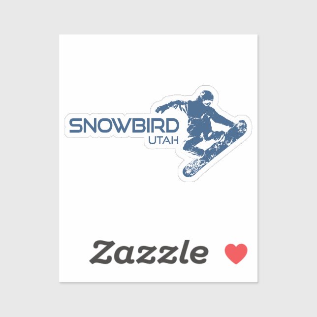 Adesivo Snowbird Utah Snowboarder (Folha)