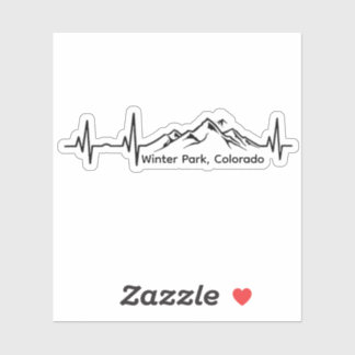 Adesivo Snowboarding Winter Park Heartbeat