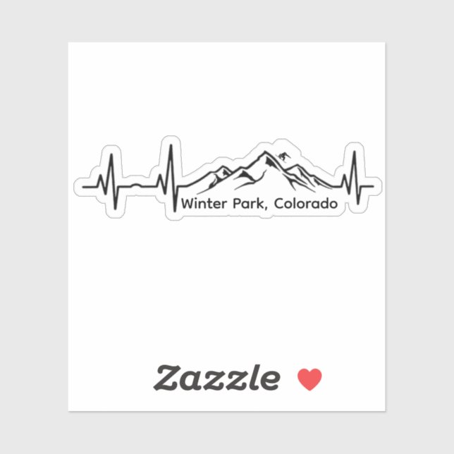 Adesivo Snowboarding Winter Park Heartbeat (Folha)