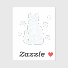 Adesivo Snowflake Kitty — Minimalist Winter Cat Sticker