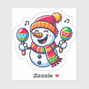 Adesivo Snowman celebra o Natal com Maracas