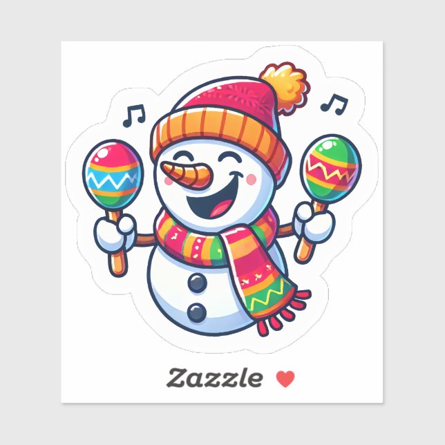 Adesivo Snowman celebra o Natal com Maracas (Folha)
