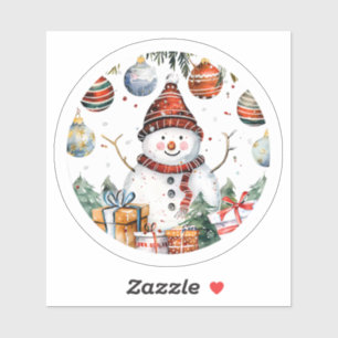 Adesivo Snowman Com Decado De Natal