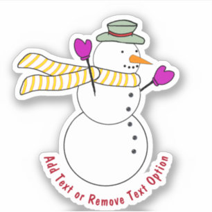 Adesivo Snowman Com Mittens Natal