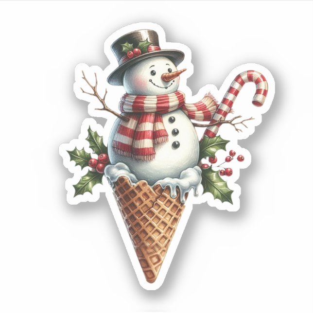 Adesivo Snowman Cone Vinyl Sticker (Frente)