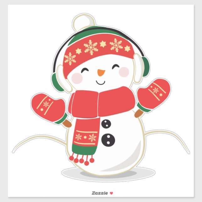 Adesivo Snowman de Natal (Folha)
