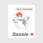Adesivo Snowman. Merry Christmas.<br><div class="desc">Alegria do natal em seu lar. Boneco de neve fofo.</div>