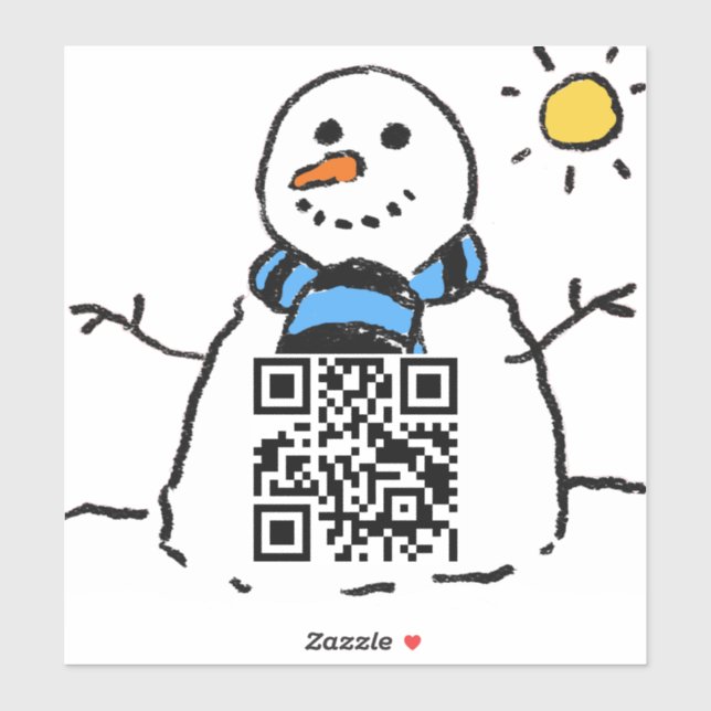 Adesivo Snowman QR Code Sticker (Folha)