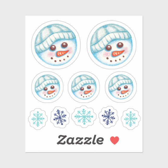 Adesivo Snowman Snowflake Stickers (Folha)