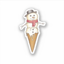 Snowman Sorvete Sticker