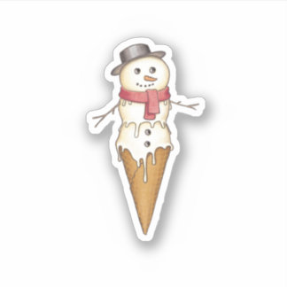 Adesivo Snowman Sorvete Sticker