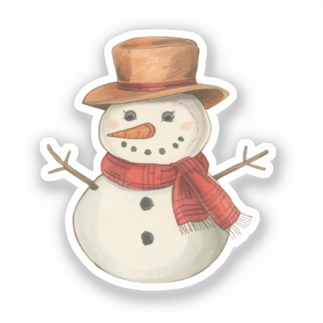 Adesivo Snowman Sticker | Cozy Winter Character Doodle (Frente)