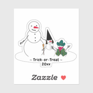 Adesivo Snowman Trick ou Treat Halloween