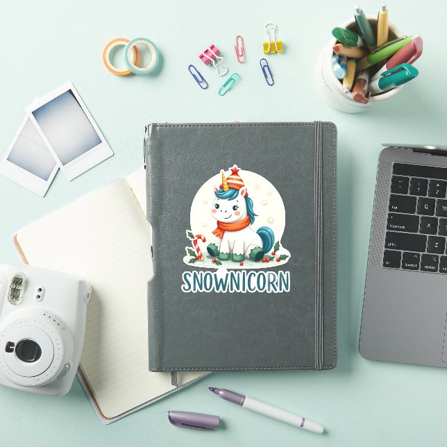 Adesivo Snownicorn Cute Unicorn Snowman Christmas Girl T-S (Capa para iPad)