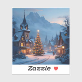 Adesivo Snowy Eve In The Square - Square Vinyl