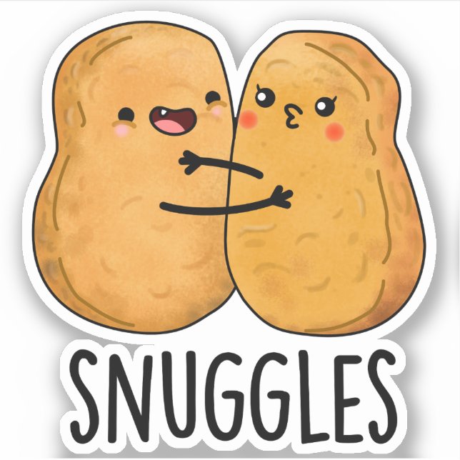 Adesivo Snuggets Engraçados Casal Nugget (Frente)
