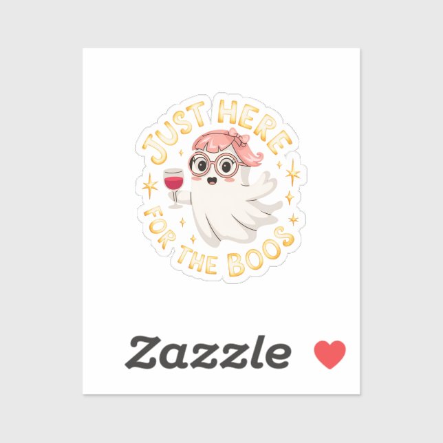 Adesivo Só aqui para os Boos - Fantasma Dia de as Bruxas e (Folha)