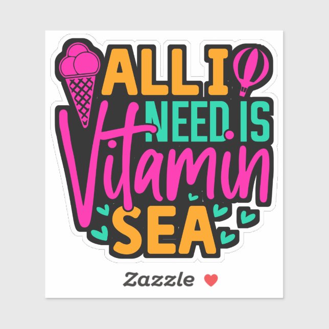 Adesivo Só preciso de Vitamina Sea-54801 (Folha)