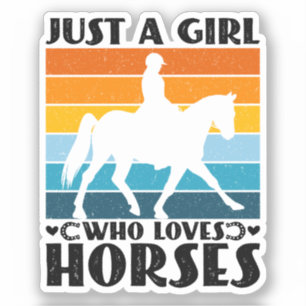 Adesivo Só uma garota que ama cavalos, dono de cavalos eng