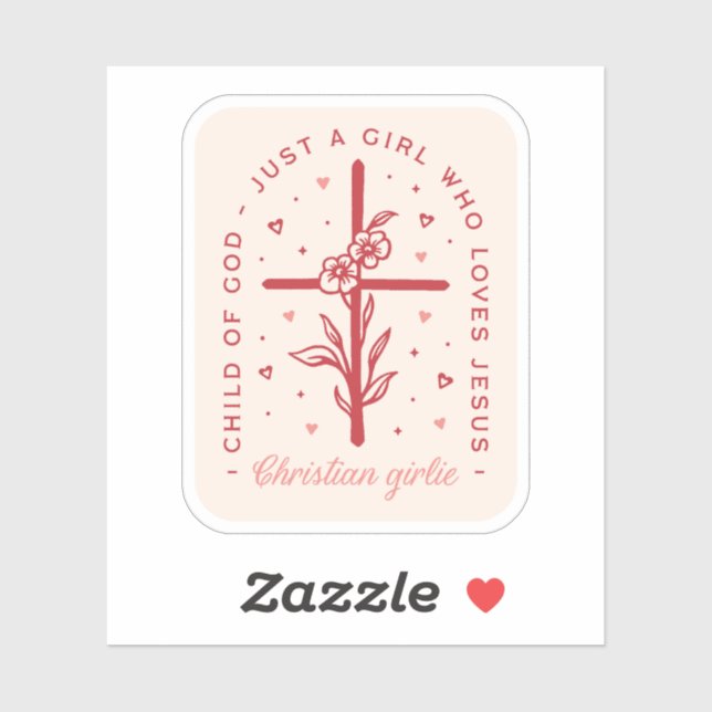 Adesivo Só uma garota que ama Jesus Cristo (Folha)