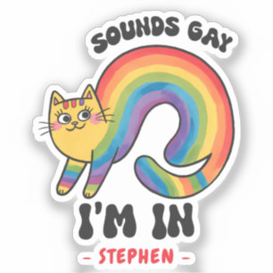Adesivo Soa Gay, estou dentro do Rainbow Cat LGBTQ Pride