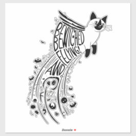 Adesivo Soar do Dia das Bruxas de Whimsical: Gato Siamês e