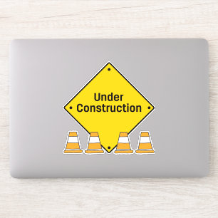 Adesivo Sob a construção com cones