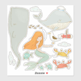 Adesivo Sob o Mar Sereia-Adesivo