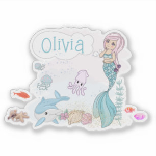 Adesivo Sob o Mar Sereia Personalizada
