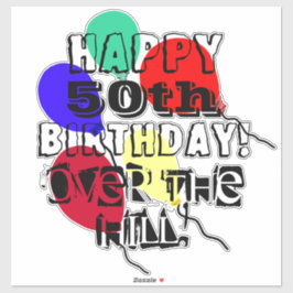 Adesivo Sobre o Hill 50th Birthday Balloons Vinyl