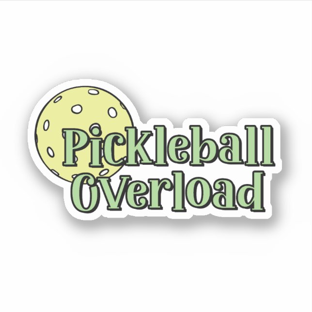 Adesivo Sobrecarga de Pickleball | Pickleball verde e amar (Frente)